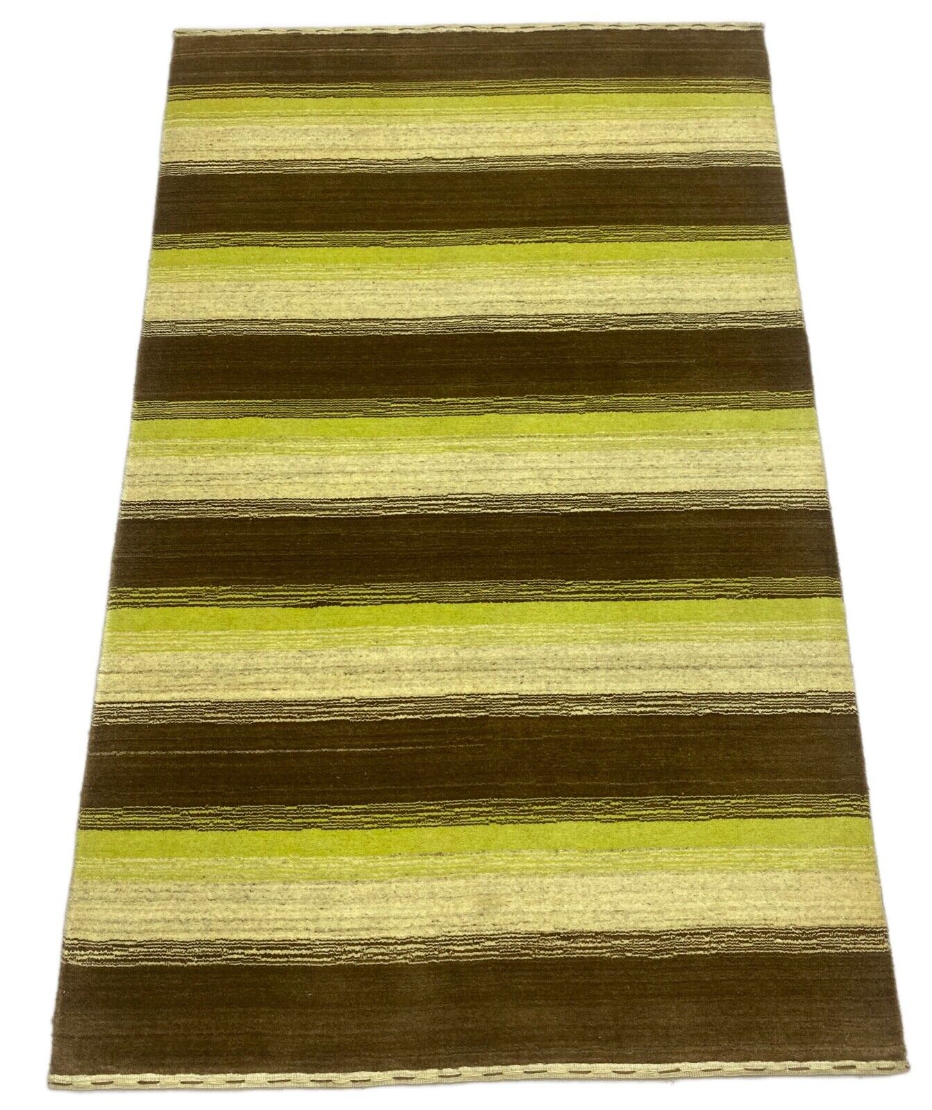 Teppich Gabbeh Braun Grün Beige 100% Wolle loom lori Handgewebt 120x185 cm S133